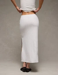 Jupe longue à taille haute en tricot côtelé AE