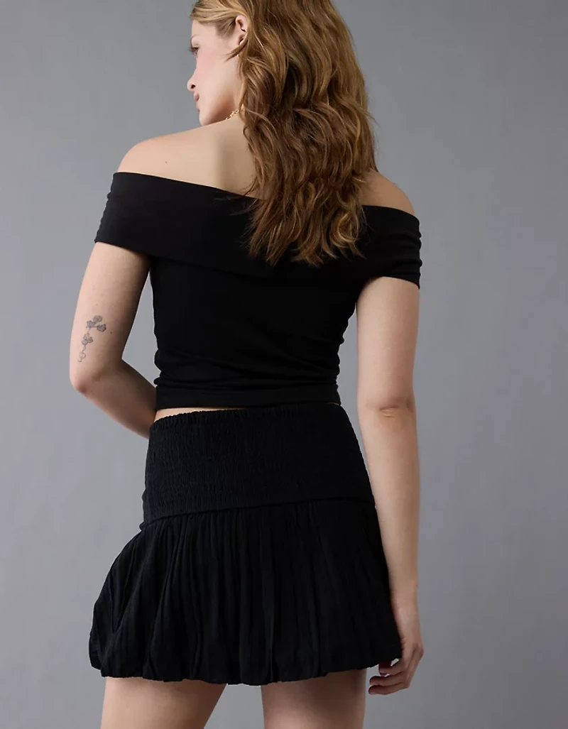 Jupe bulle à taille haute et smocks AE