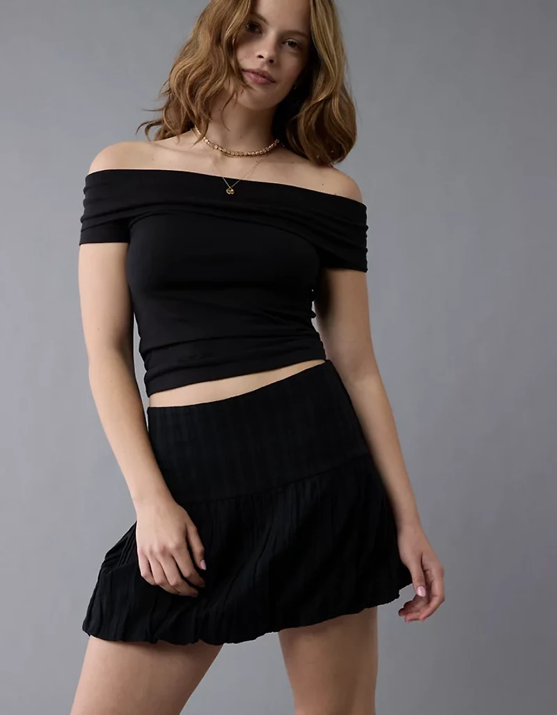 Jupe bulle à taille haute et smocks AE
