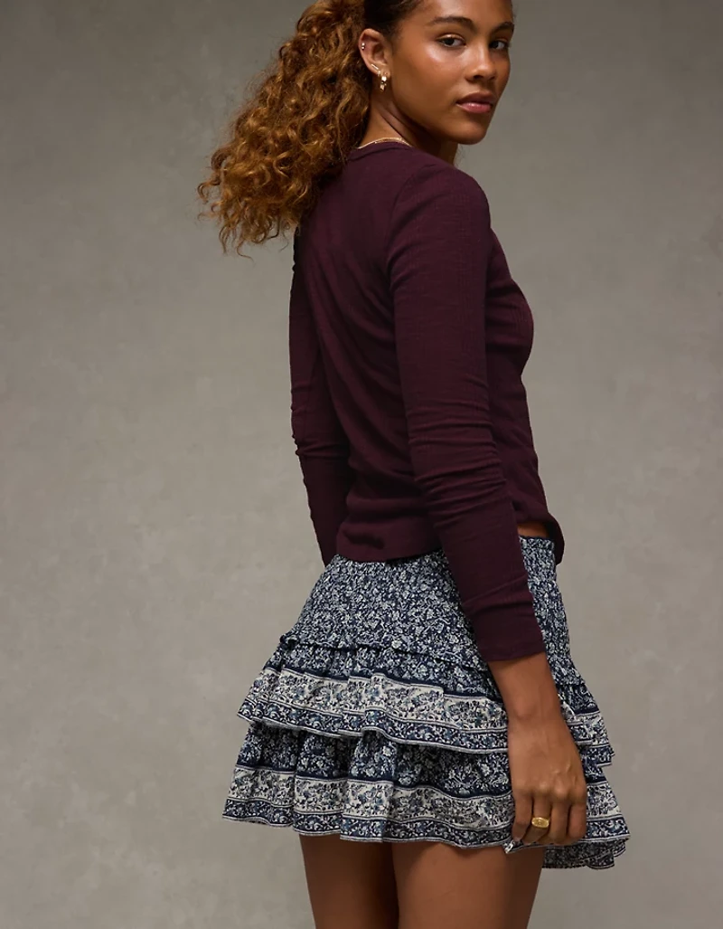 Minijupe-short à taille haute AE