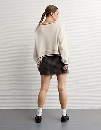 Micro jupe-short à taille basse en tricot tendance AE