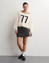 Micro jupe-short à taille basse en tricot tendance AE
