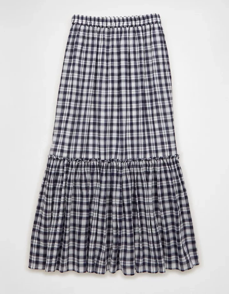 AE High-Waisted Gingham Maxi Skirt