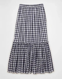 AE High-Waisted Gingham Maxi Skirt