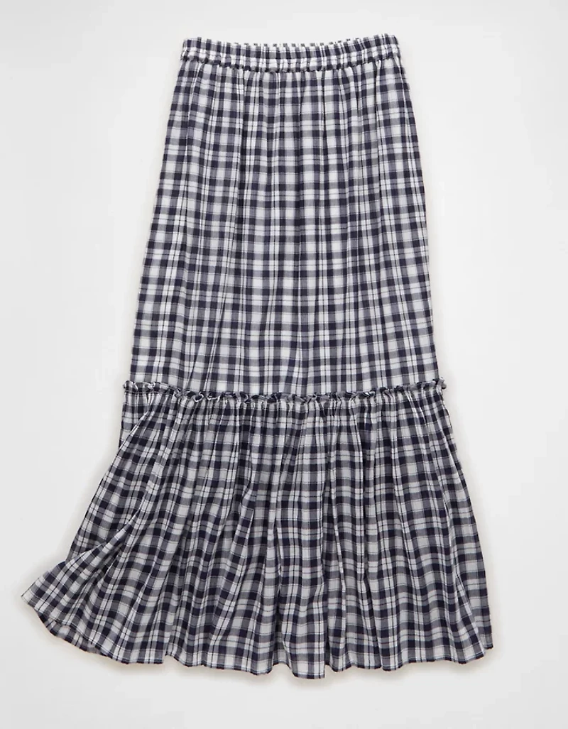 AE High-Waisted Gingham Maxi Skirt