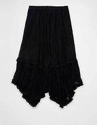 AE Lace Handkerchief Hem Maxi Skirt