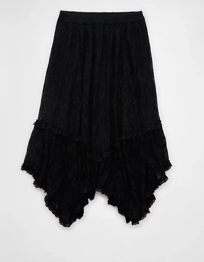AE Lace Handkerchief Hem Maxi Skirt