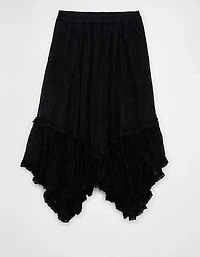 AE Lace Handkerchief Hem Maxi Skirt