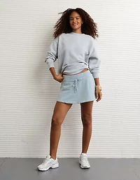 Minijupe en molleton à taille haute AE