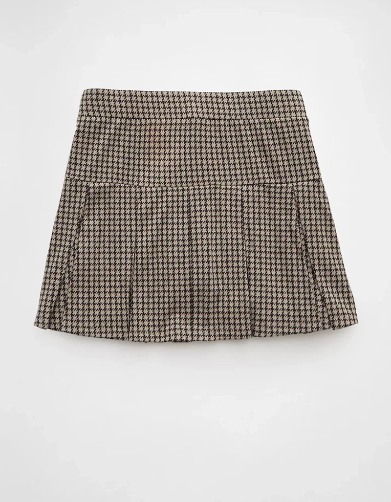 AE It Knit Low-Rise Pleated Plaid Skort