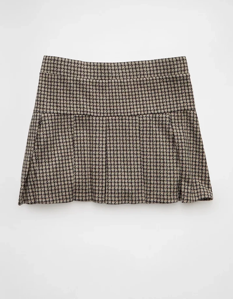 AE It Knit Low-Rise Pleated Plaid Skort