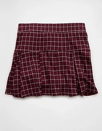 Jupe-short à carreaux en tricot tendance plissée taille basse AE