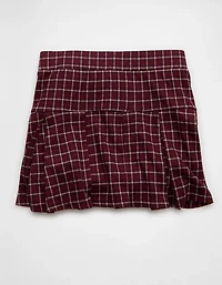 Jupe-short à carreaux en tricot tendance plissée taille basse AE