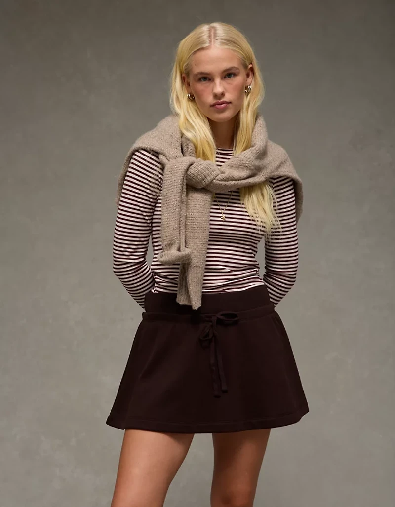 Minijupe-short à taille haute AE