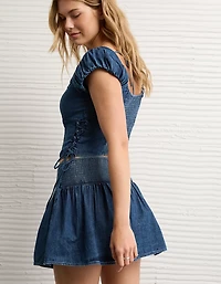 AE High-Waisted Drop-Waist Mini Skirt