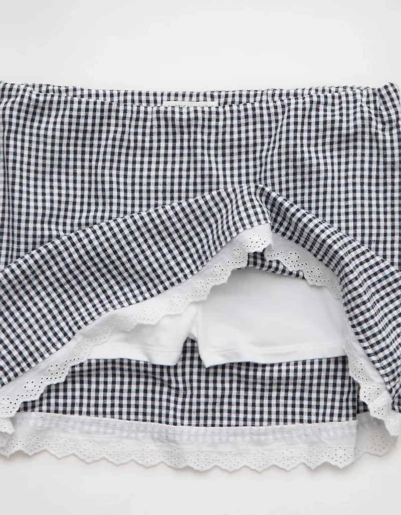 Microjupe-short à taille basse AE
