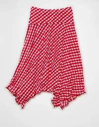 AE Mid-Rise Gingham Midi Skirt