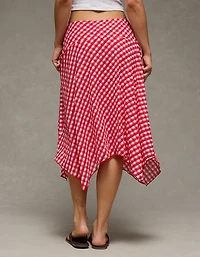 AE Mid-Rise Gingham Midi Skirt
