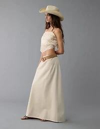 AE High-Waisted Linen-Blend Maxi Skirt