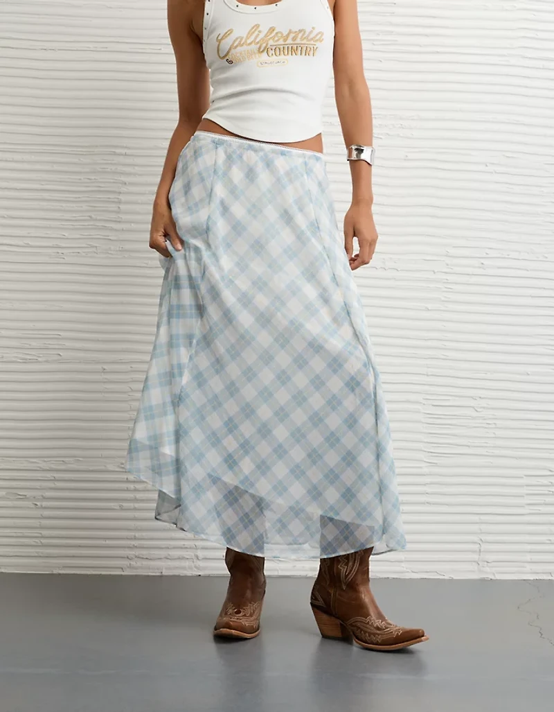 AE x Stagecoach Crinkled Chiffon Maxi Skirt