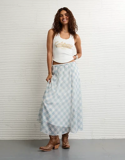 AE x Stagecoach Crinkled Chiffon Maxi Skirt
