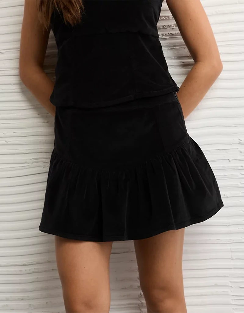 AE High-Waisted Drop-Waist Mini Skirt