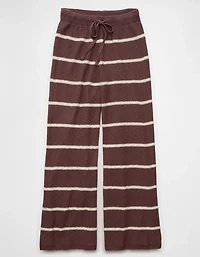 Pantalon rayé à jambe large en tricot AE