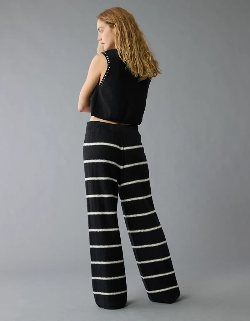 AE Knit Wide-Leg Striped Pant