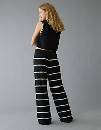 AE Knit Wide-Leg Striped Pant