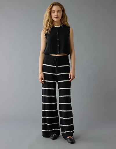 AE Knit Wide-Leg Striped Pant