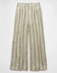 AE Linen-Blend High-Waisted Wide-Leg Pant