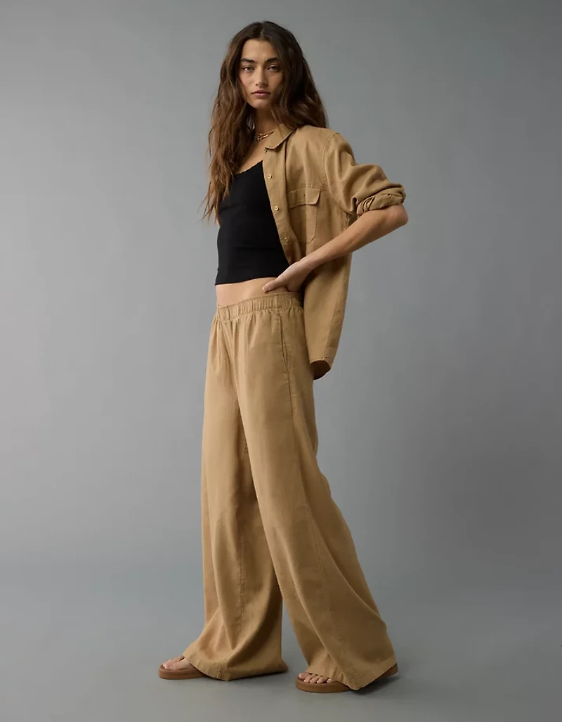 AE Weekend Vibes Linen-Blend Pull-On Pant