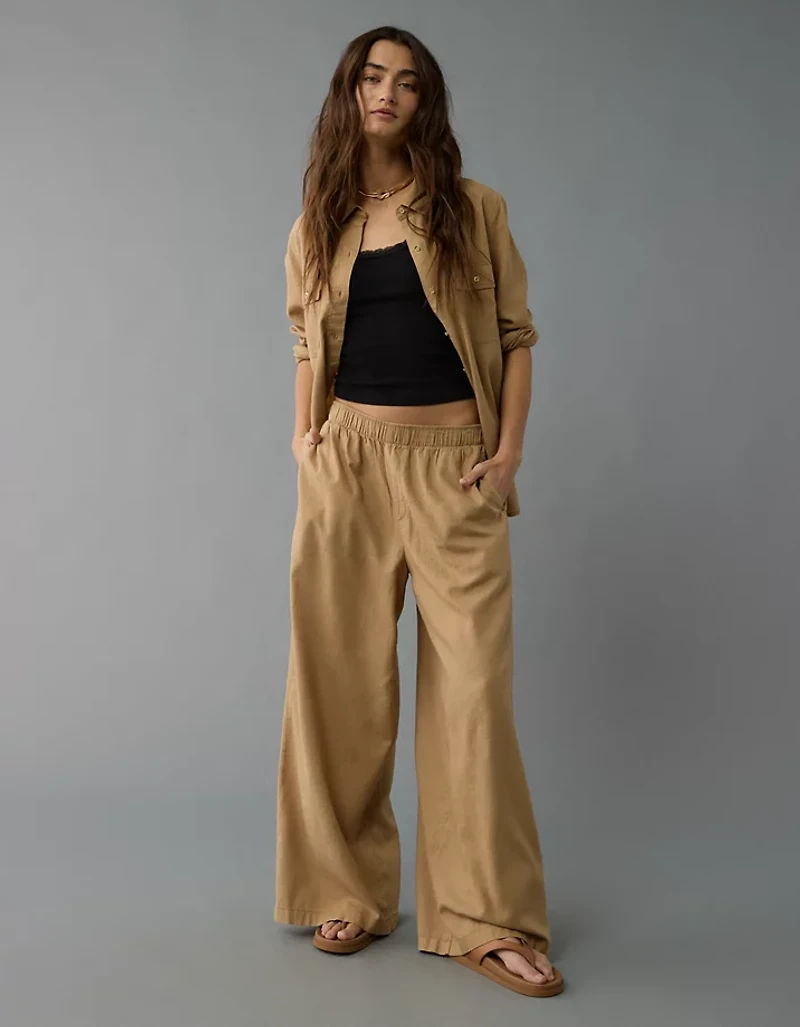 AE Weekend Vibes Linen-Blend Pull-On Pant
