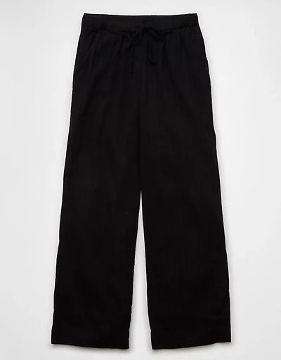 AE High-Waisted Wide-Leg Textured Pant