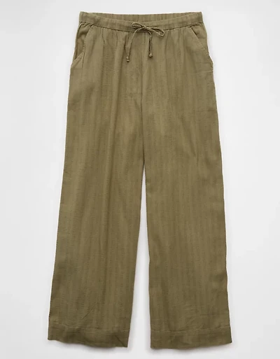 AE High-Waisted Wide-Leg Textured Pant