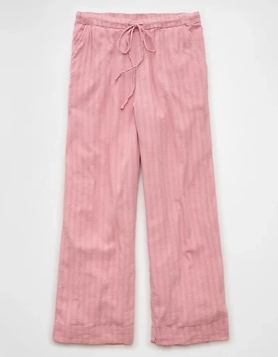 Pantalon en gaze à jambe large et taille haute AE