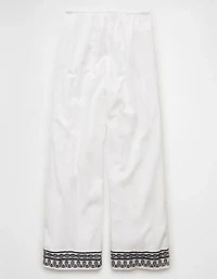 AE Stretch High-Waisted Embroidered Pull-On Pant