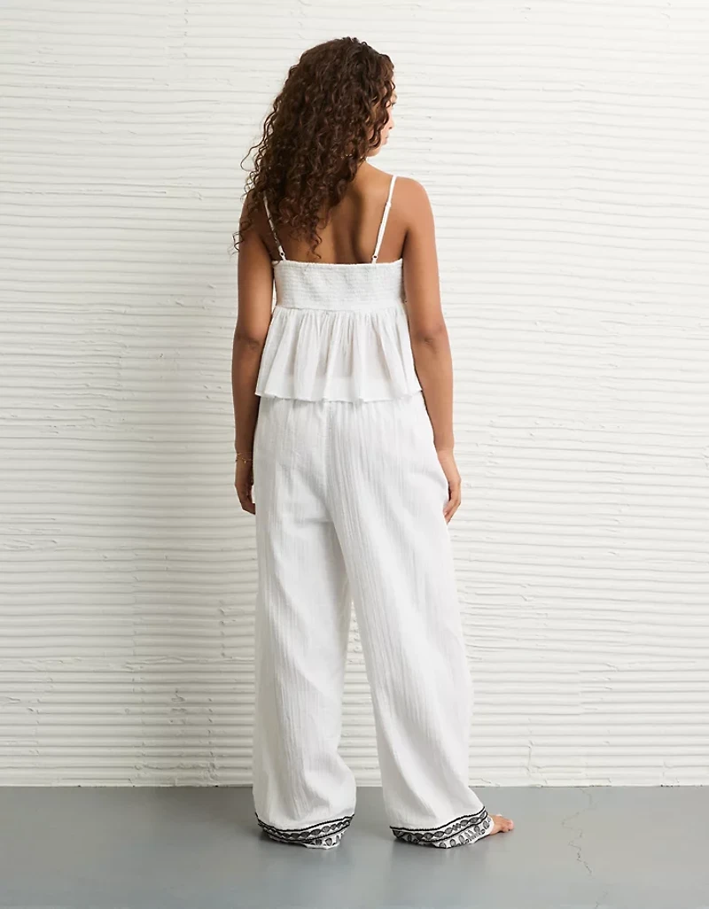 AE Stretch High-Waisted Embroidered Pull-On Pant