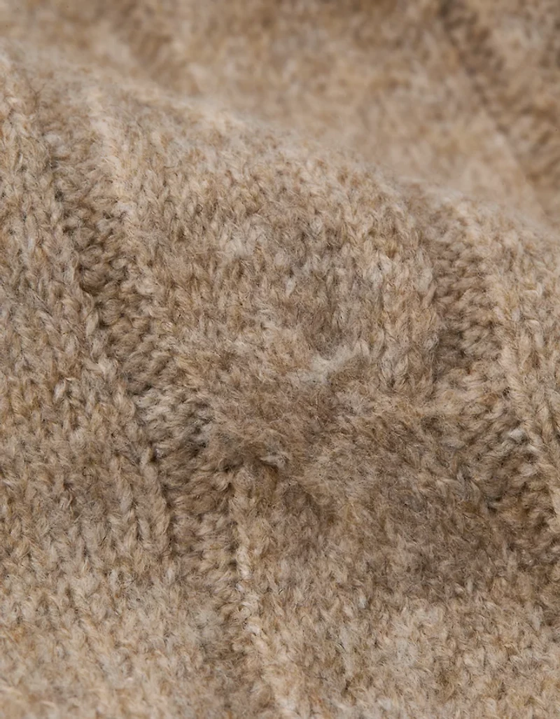 Pantalon en molleton à taille haute tricot torsadé AE