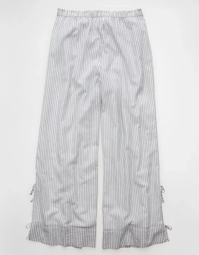 Pantalon à ceinture élastique noué sur le côté taille haute extensible AE