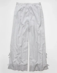 Pantalon à ceinture élastique noué sur le côté taille haute extensible AE