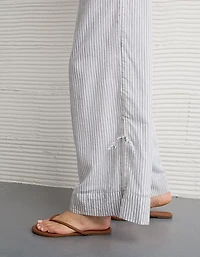 Pantalon à ceinture élastique noué sur le côté taille haute extensible AE
