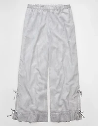 Pantalon à ceinture élastique noué sur le côté taille haute extensible AE
