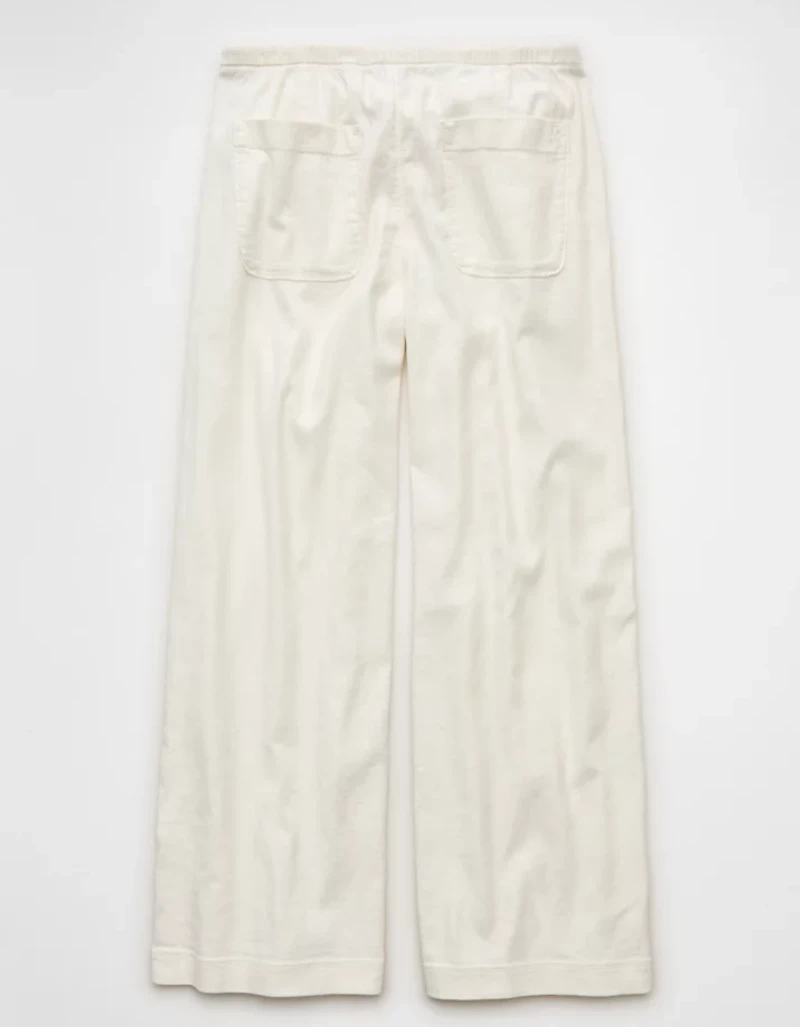 AE Stretch Low-Rise Linen-Blend Pull-On Pant