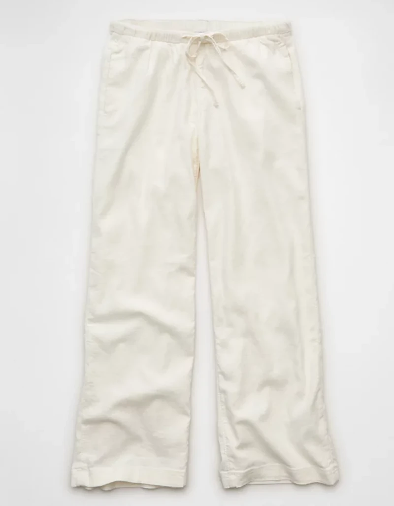 AE Stretch Low-Rise Linen-Blend Pull-On Pant