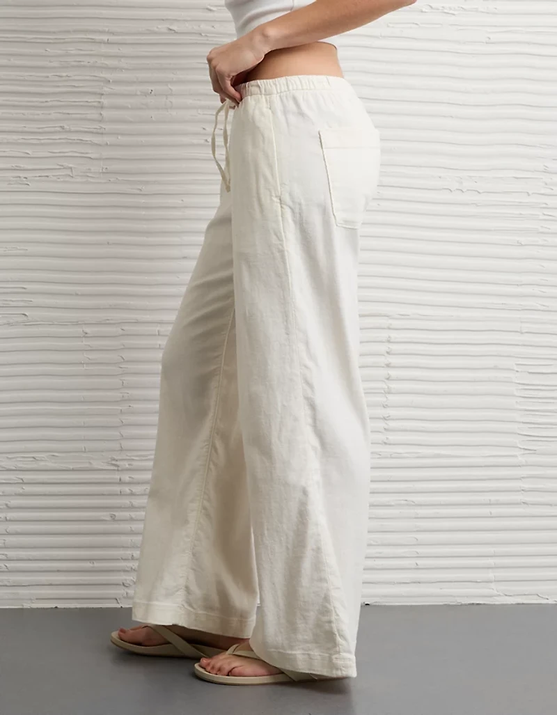 AE Stretch Low-Rise Linen-Blend Pull-On Pant
