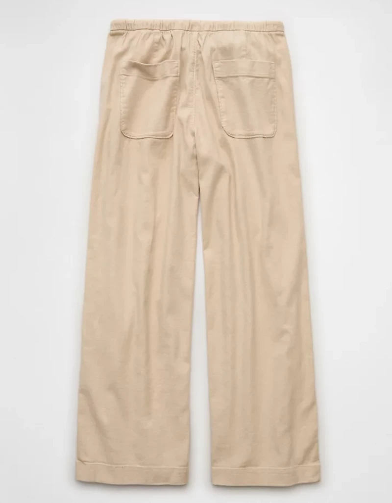 AE Stretch Low-Rise Linen-Blend Pull-On Pant
