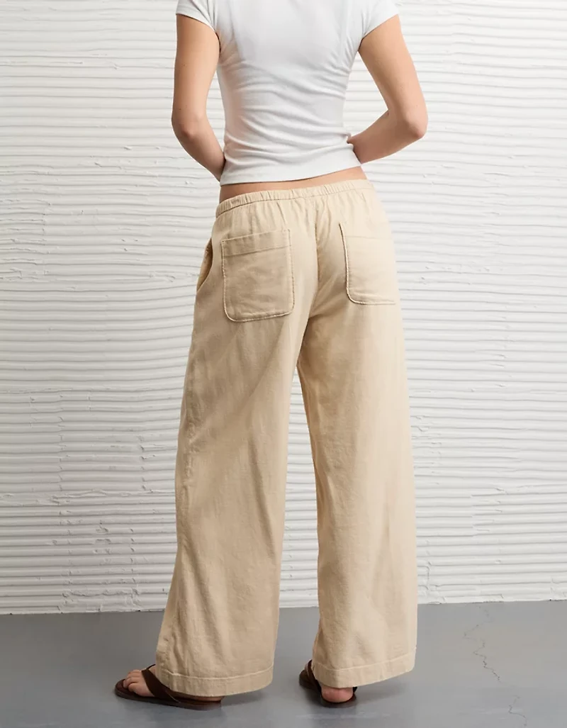 AE Stretch Low-Rise Linen-Blend Pull-On Pant