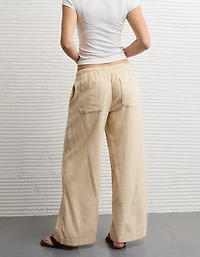 AE Stretch Low-Rise Linen-Blend Pull-On Pant