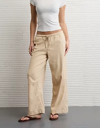 AE Stretch Low-Rise Linen-Blend Pull-On Pant